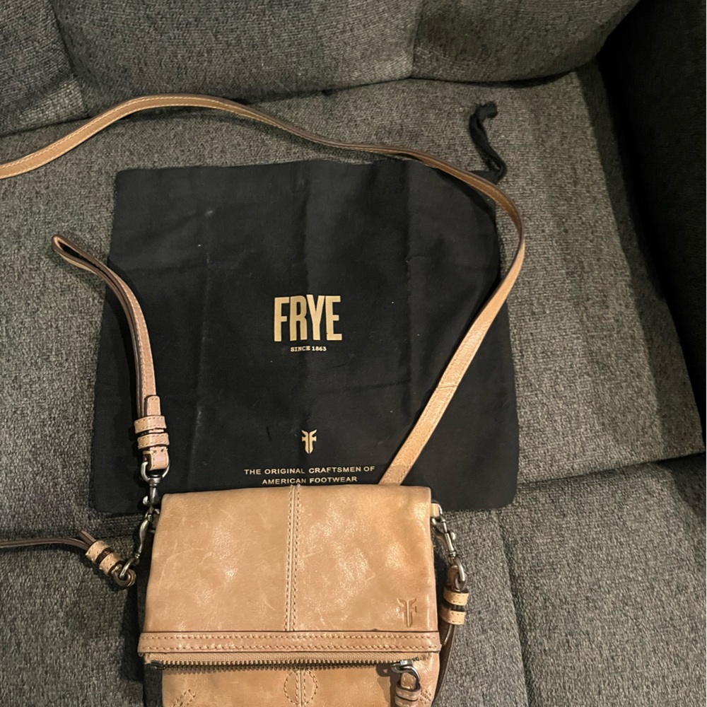 Frye Light Brown Leather Crossbody Bag
